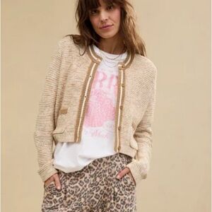 Aerie Cream Knit Blazer